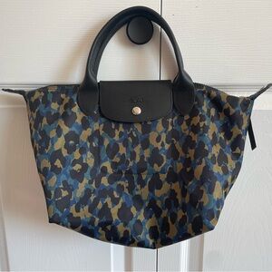 Longchamp NWOT Le Pliage Panther Print Nylon Crossbody Medium Tote